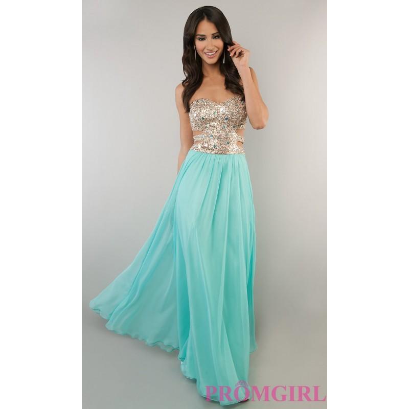 Wedding - Strapless Gown with Cut Out Sides by Morgan - Brand Prom Dresses