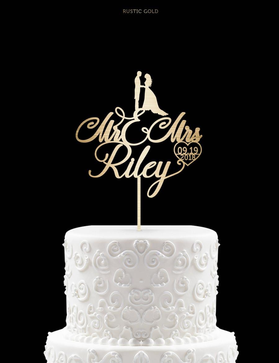 Свадьба - Customized Wedding Cake Topper, Personalized Cake Topper for Wedding, Custom Personalized Wedding Cake Topper, Mr and Mrs Cake Topper 6