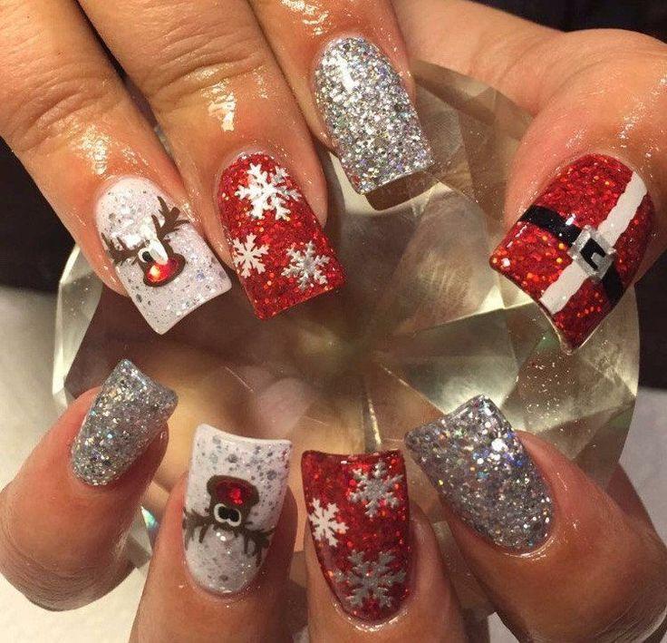 Hochzeit - 20 Christmas Nail Art Designs And Ideas For 2017