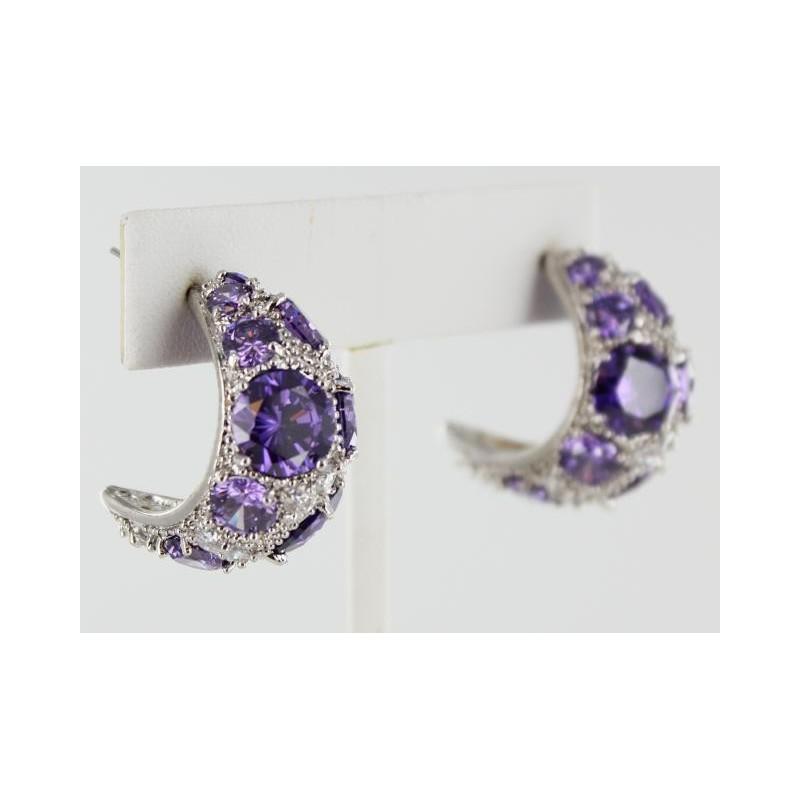 زفاف - Helens Heart Earrings JE-E10041-S-Purple Helen's Heart Earrings - Rich Your Wedding Day