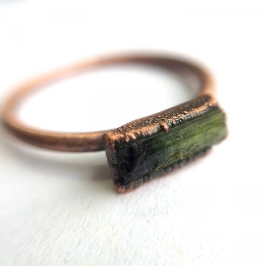 Wedding - Green tourmaline ring 