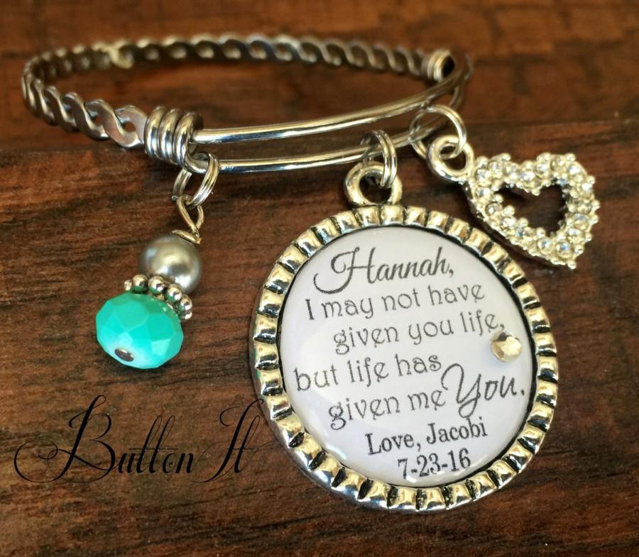 Wedding - Step daughter gift, Personalized bracelet, WEDDING gift, step daughter wedding gift, PERSONALIZED wedding gift, Bangle, blended family