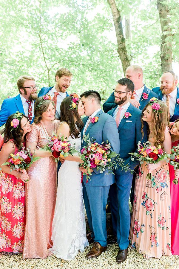 Hochzeit - Brightly Colorful Sequined Wedding