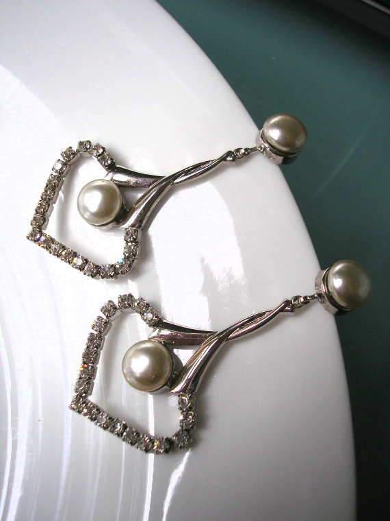 زفاف - Crystal Heart Earrings