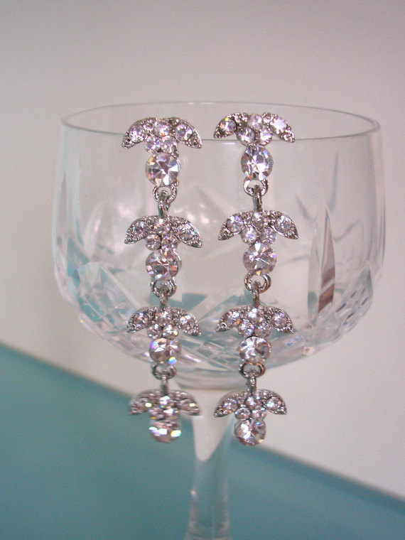 Свадьба - Crystal Bridal Earrings