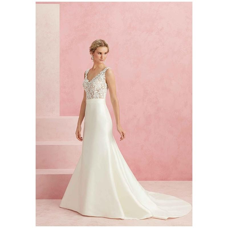 Hochzeit - Beloved by Casablanca Bridal BL230 Darling - Mermaid V-Neck Natural Floor Semi-Cathedral Satin Lace - Formal Bridesmaid Dresses 2017