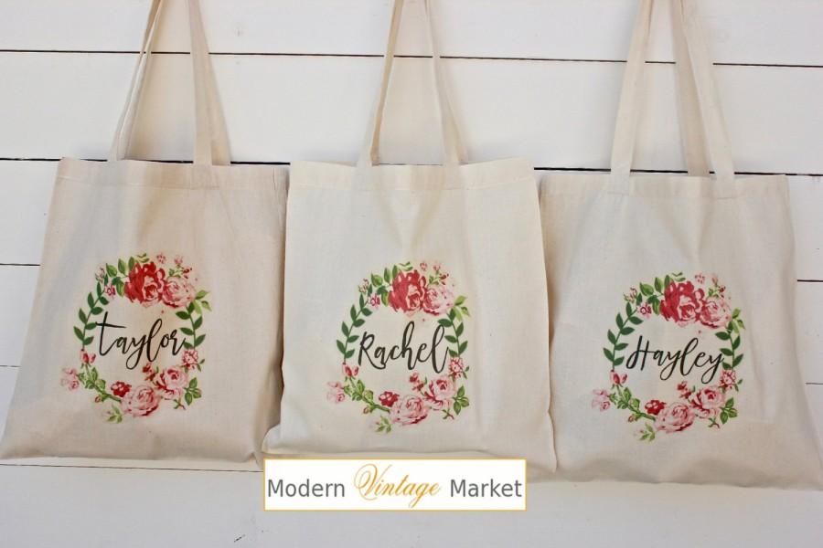 Mariage - Bridesmaid Bags, Bridesmaid Tote Bags,Bridesmaid Bag,Wedding Tote Bags, Bridal Party Gifts,Bride,Wedding Gift, by Modern Vintage Market