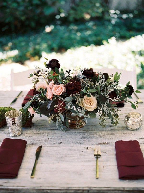Свадьба - Trending-10 Burgundy And Blush Wedding Centerpieces For 2018 - Page 2 Of 2