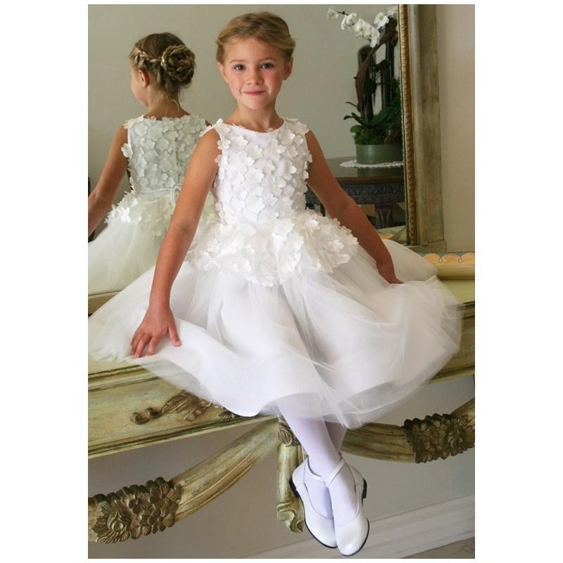 Mariage - Isabel Garretón Fairy - Ball Gown White Bateau Tulle Tea Natural Floral - Formal Bridesmaid Dresses 2017