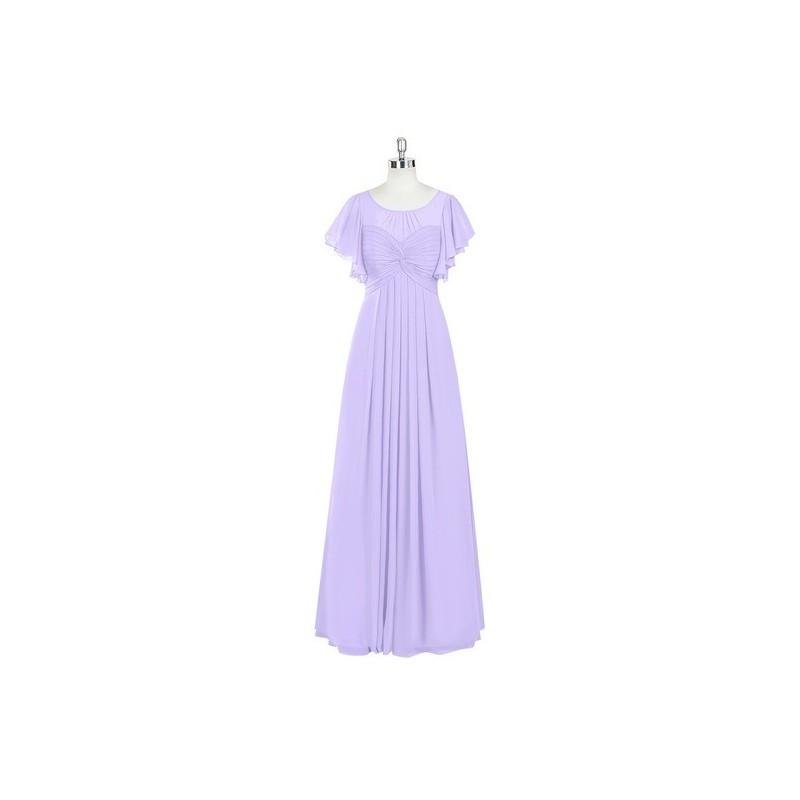 Hochzeit - Lilac Azazie Lily - Illusion Chiffon Floor Length Back Zip Dress - Charming Bridesmaids Store
