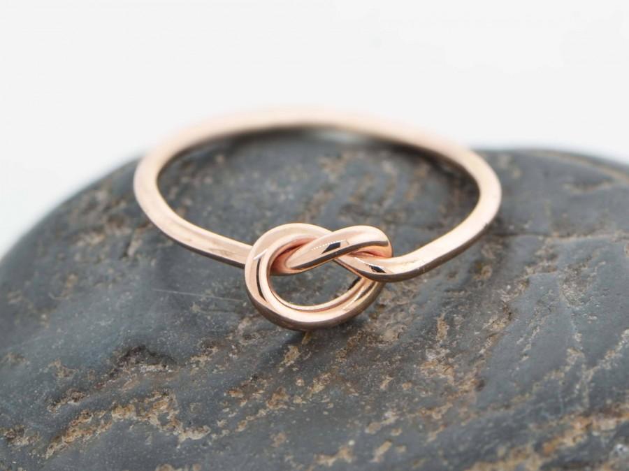 Hochzeit - Christmas Sale, 10K Rose Gold Ring, Love Knot Ring, Rose Gold Knot Ring, Love Knot Jewelry, Friendship Ring, Knotted Ring, Promise Ring