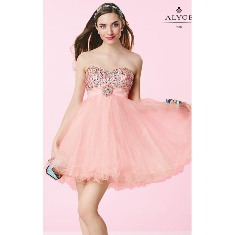 Mariage - Light Pink Beaded Empire Dress by Alyce Sweet 16 - Color Your Classy Wardrobe