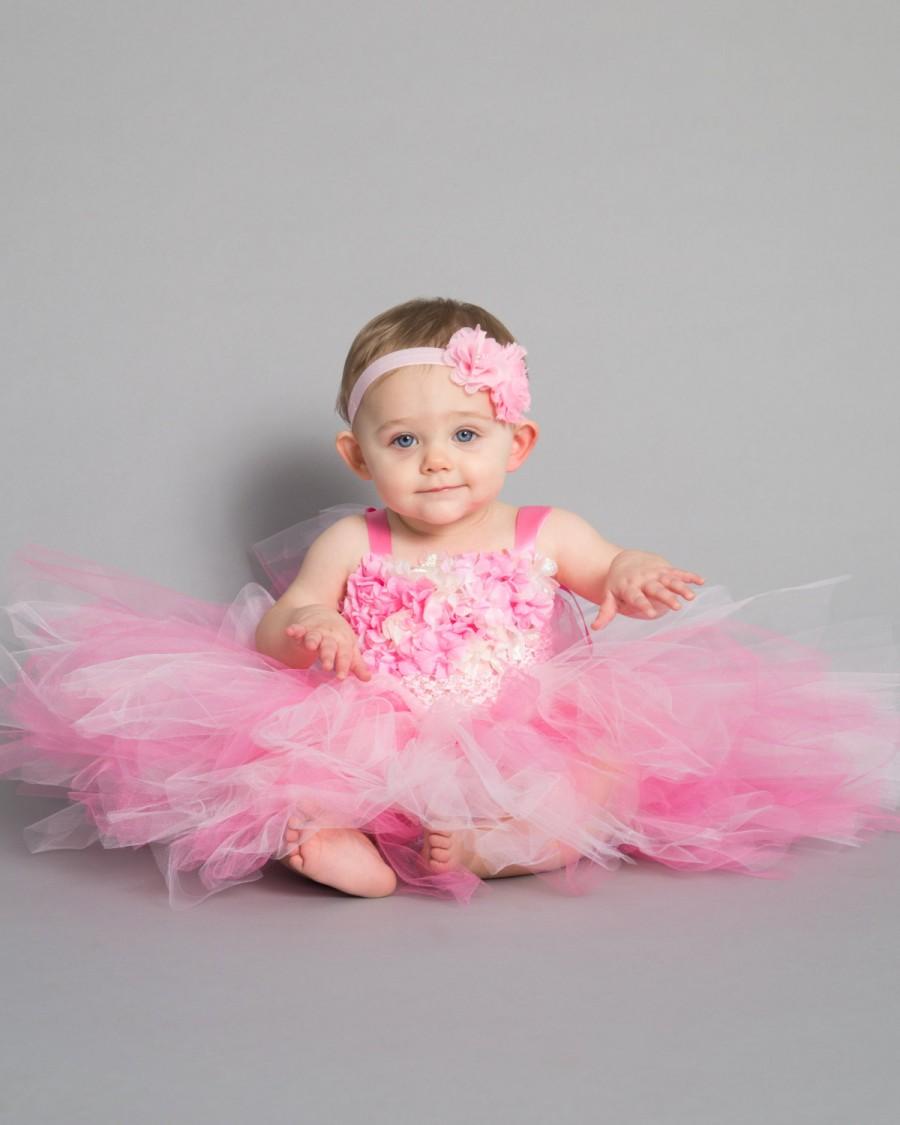 Mariage - Flower girl dress - Tulle flower girl dress - Pink Dress - Tulle dress - Infant/Toddler - Pageant dress - Princess dress -Pink tutu dress
