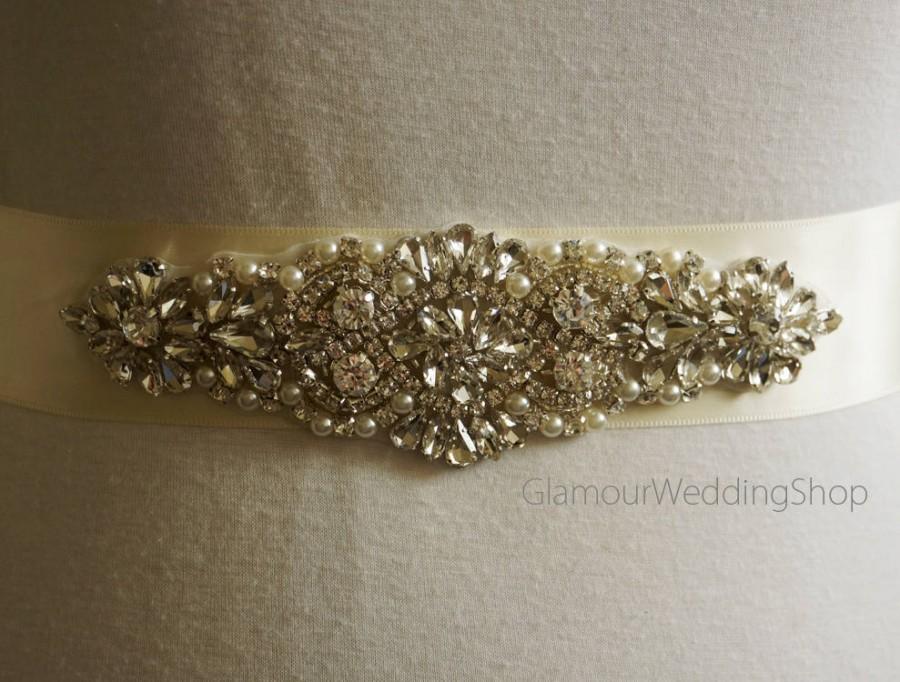 Hochzeit - Sale - Wedding Belt Bridal Belt Sash Bridal Sash Belt Crystal Sash Rhinestone Belt Wedding Belt Sash Crystal Wedding Belt - $29.99 USD