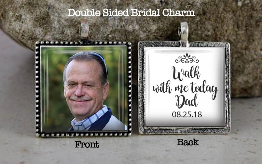 Memorial Charm, Bridal Charm, Personalized Bouquet Charm, Walk with me toda...
