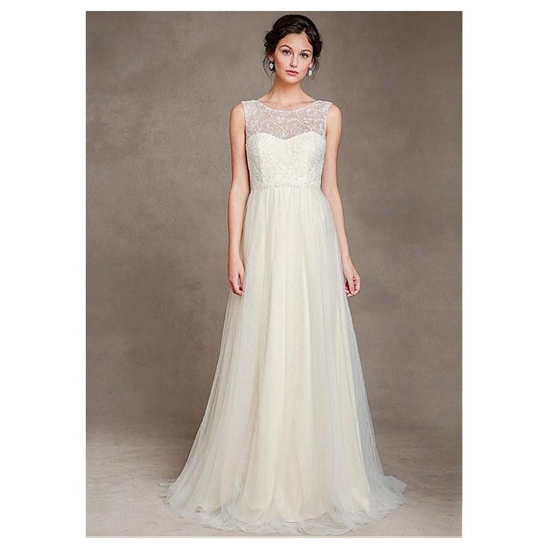 Свадьба - Stunning Lace Bateau Neckline A-line Wedding Dresses - overpinks.com