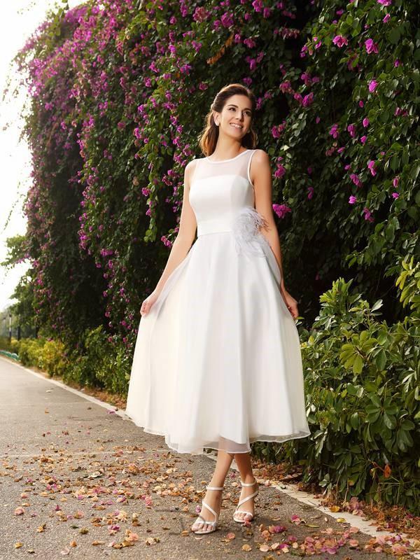 زفاف - Short Wedding Dresses 2018 UK, Knee & Tea-Length Bridal Gowns