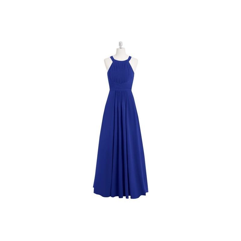 Mariage - Royal_blue Azazie Winona - Halter Chiffon Keyhole Floor Length Dress - Charming Bridesmaids Store