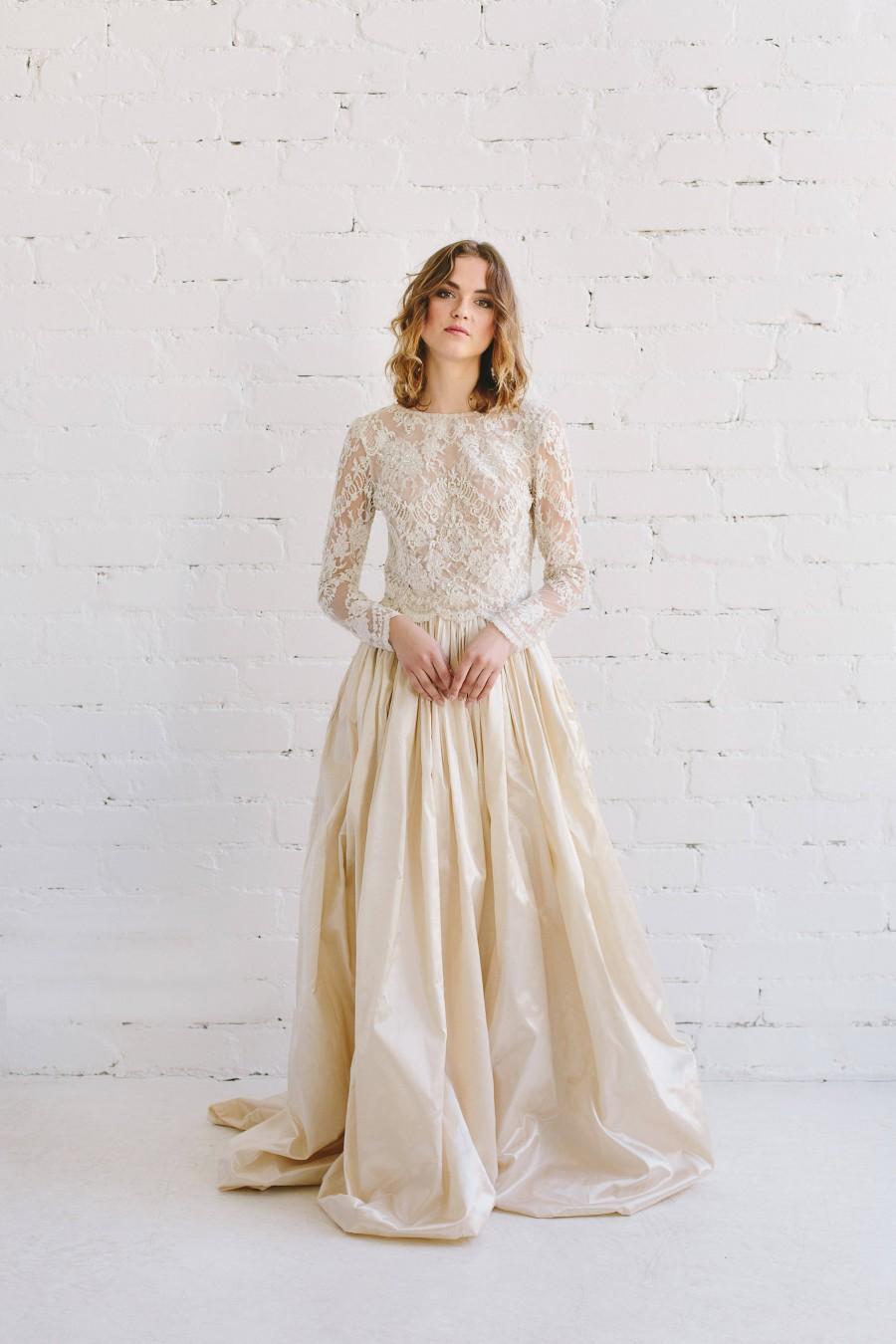 Hochzeit - Silk Wedding Skirt, Bridal Champagne Skirt, Silk Taffeta Skirt, Silk Skirt, Bridal Separates, Skirt With Pockets, Floor Length Skirt - LAYLA