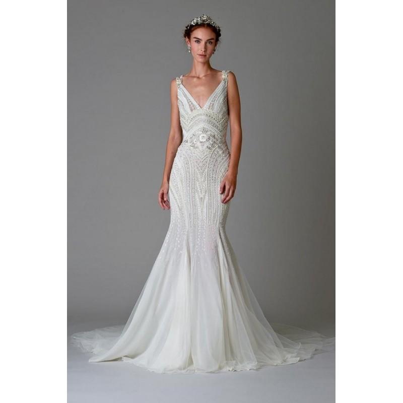 Mariage - Look 9 by Marchesa - Sleeveless Fit-n-flare Floor length V-neck Dress - 2018 Unique Wedding Shop