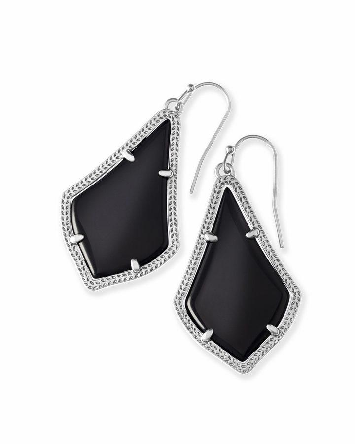 Wedding - Alex Silver Earrings in Black