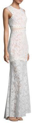 Hochzeit - BCBGMAXAZRIA Leaf Dot Lace Floor-Length Gown