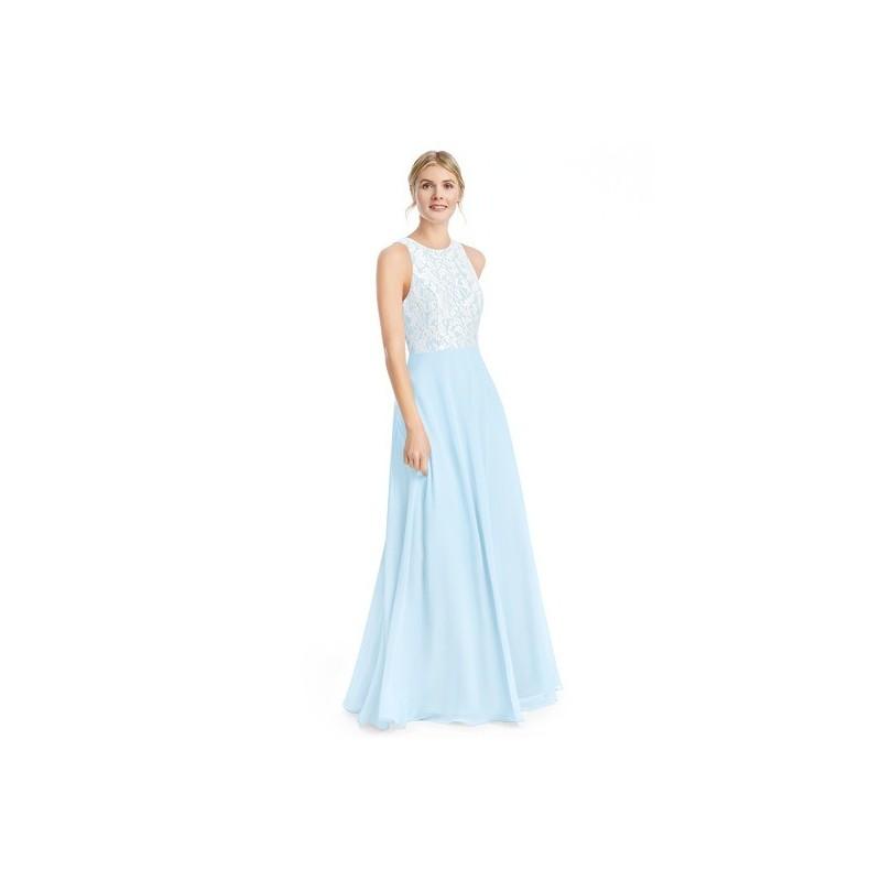Mariage - Sky_blue Azazie Kate - Scoop Back Zip Chiffon And Lace Floor Length Dress - Cheap Gorgeous Bridesmaids Store