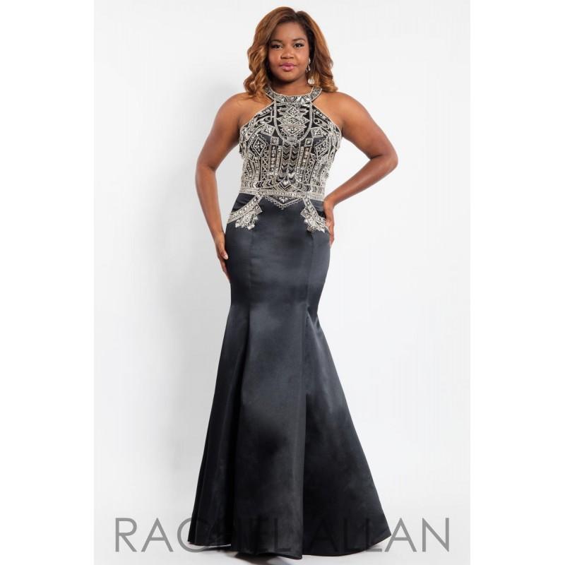 Hochzeit - Black Rachel Allan Plus Size Prom 7808 RACHEL ALLAN Curves - Rich Your Wedding Day