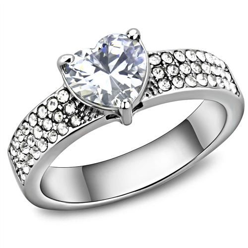 Hochzeit - A Perfect 1.7CT Heart Cut Russian Lab Diamond Anniversary Ring