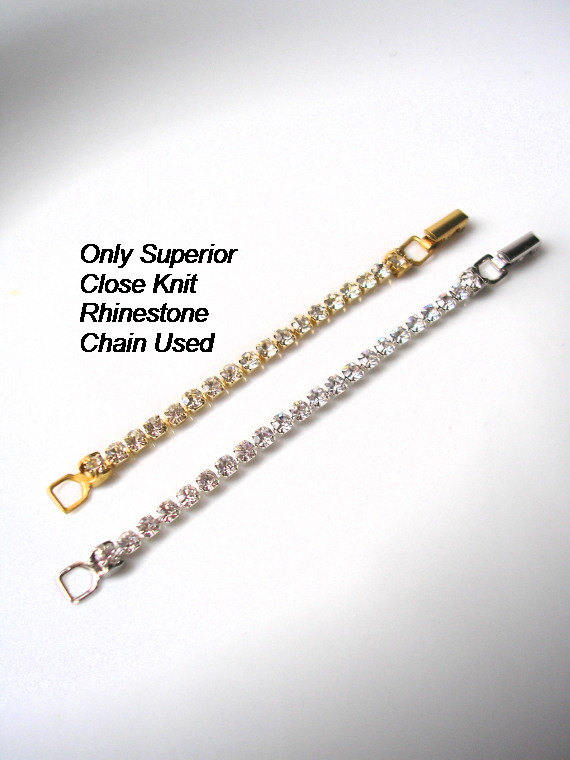 Mariage - Rhinestone Necklace Extender, Fold Over Clasp