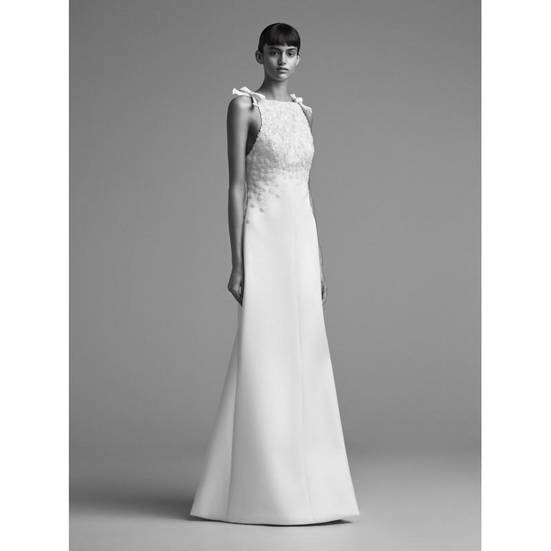 Mariage - Viktor&Rolf Fall/Winter 2018 Vogue Floor-Length Ivory Fit & Flare Sleeveless Straps Satin Hand-made Flowers Wedding Dress - Branded Bridal Gowns
