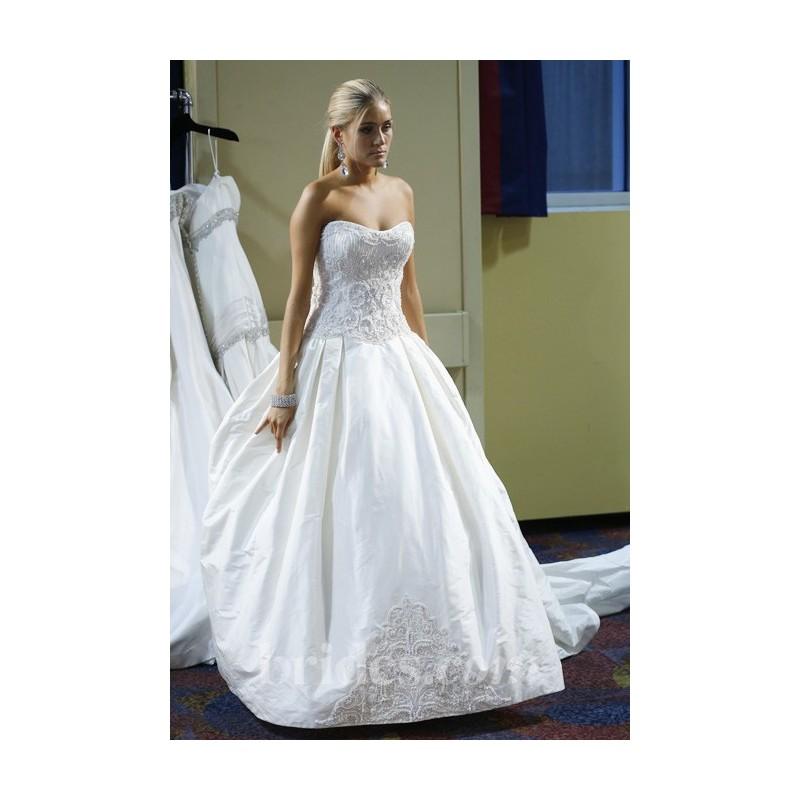 زفاف - Simone Carvalli - Spring 2013 - Strapless Satin Ball Gown Wedding Dress with Embroidered Details - Stunning Cheap Wedding Dresses
