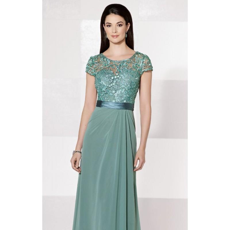 Wedding - Green Floral Lace Gown by Cameron Blake - Color Your Classy Wardrobe