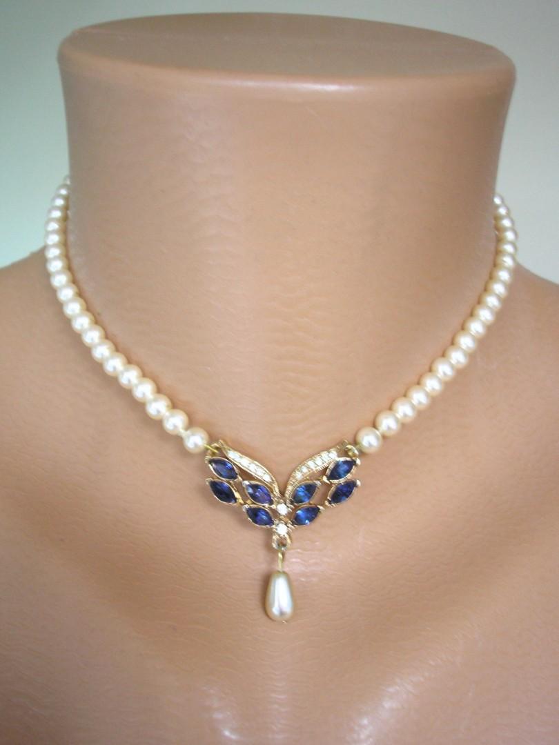 Wedding - Vintage Rosita Pearl Necklace And Earring Set