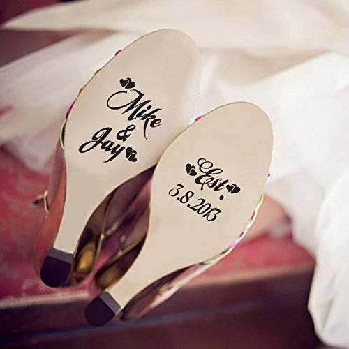 Hochzeit - Personalised Wedding Shoes Stickers/Decals