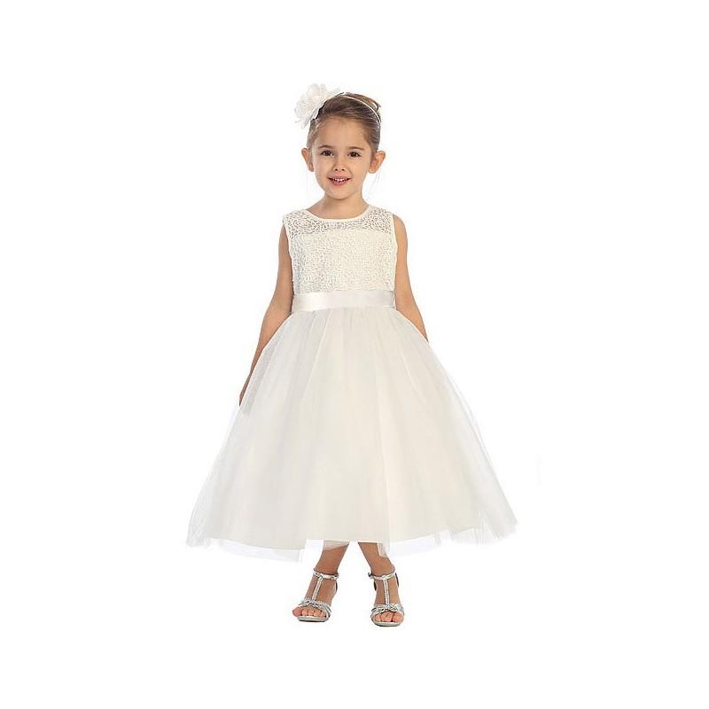 زفاف - Ivory Rose Lace Bodice w/ Tulle Skirt Style: D5601 - Charming Wedding Party Dresses