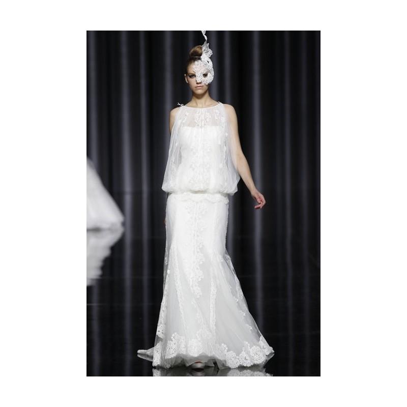 Mariage - Pronovias - Fall 2012 - Sleeveless Lace Sheath Wedding Dress with a Bateau Neckline - Stunning Cheap Wedding Dresses