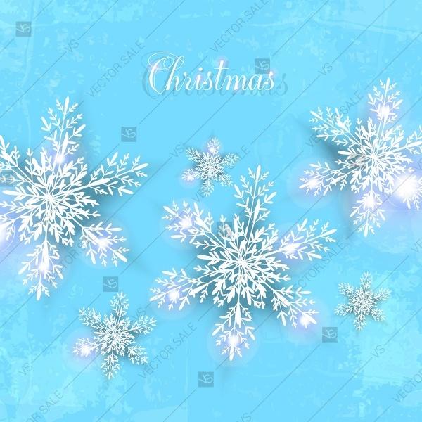 Mariage - Snowflake Merry christmas greeting card background invitation