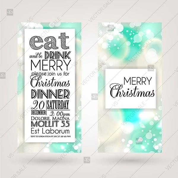 Свадьба - Merry Christmas Party invitation card template blurred background