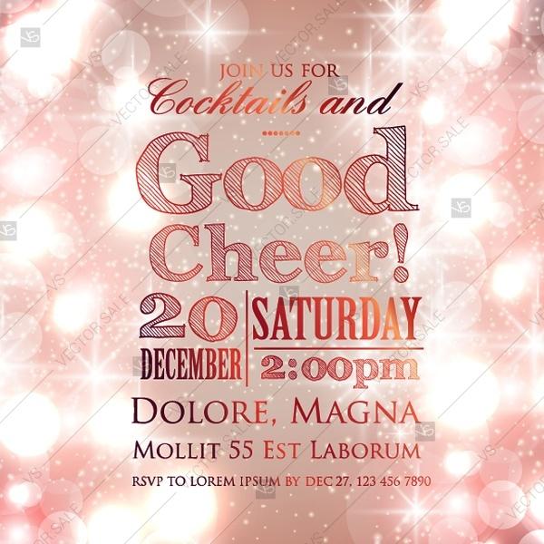 Hochzeit - Merry Christmas Party invitation card template blurred background