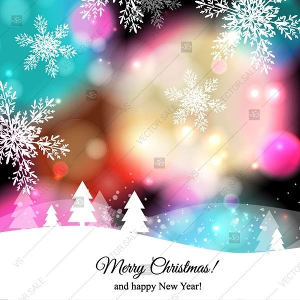زفاف - Merry Christmas Party invitation card template blurred background