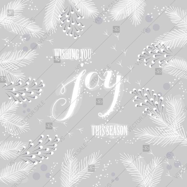 Wedding - Floral Christmas vector card with poinsettia flowers and fir branches