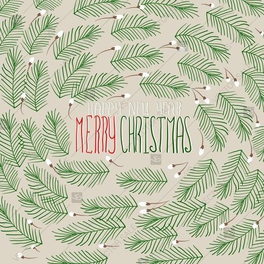 Свадьба - Christmas party invitation with needle fir pine wreath