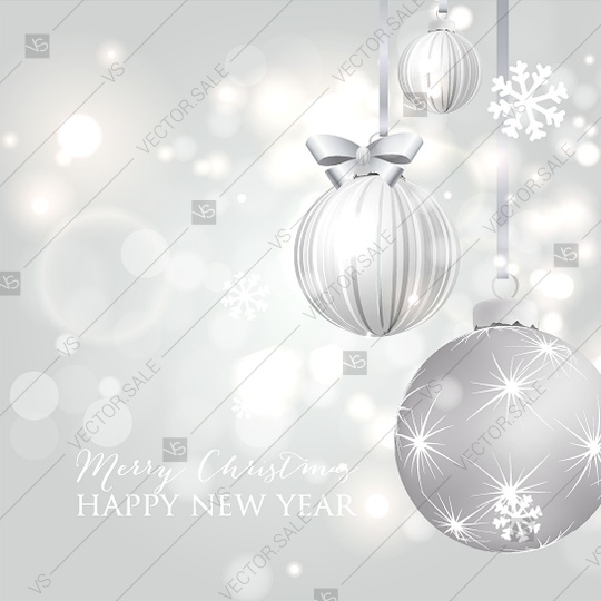 Wedding - Christmas party invitation with fir branches and balls