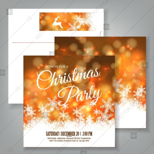 Свадьба - Christmas party invitation with fir branches and balls
