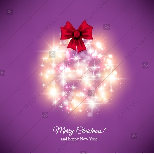 زفاف - Merry Christmas Party invitation card template with origami paper balls on blurred background Happy New Year greeting card