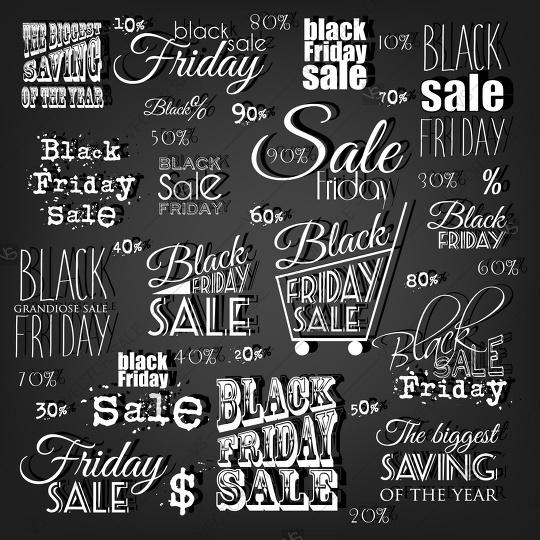 زفاف - Black Friday Calligraphic Designs. Poster Sale.Typography. Vector illustration