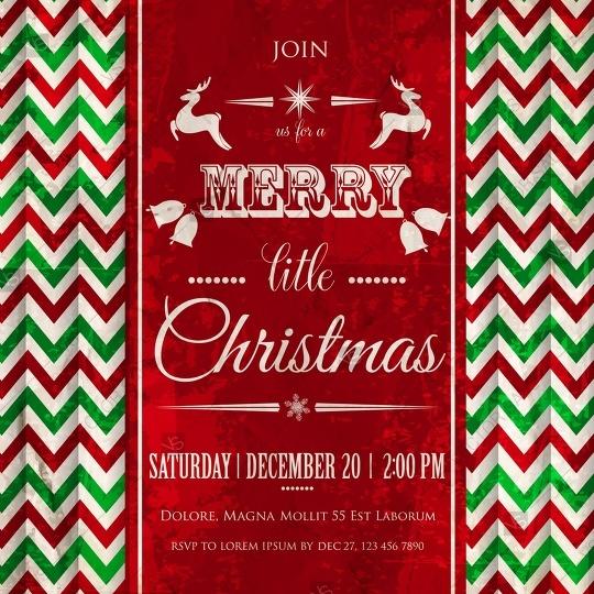 Mariage - Chevron zigzag pattern for christmas party invitation card template