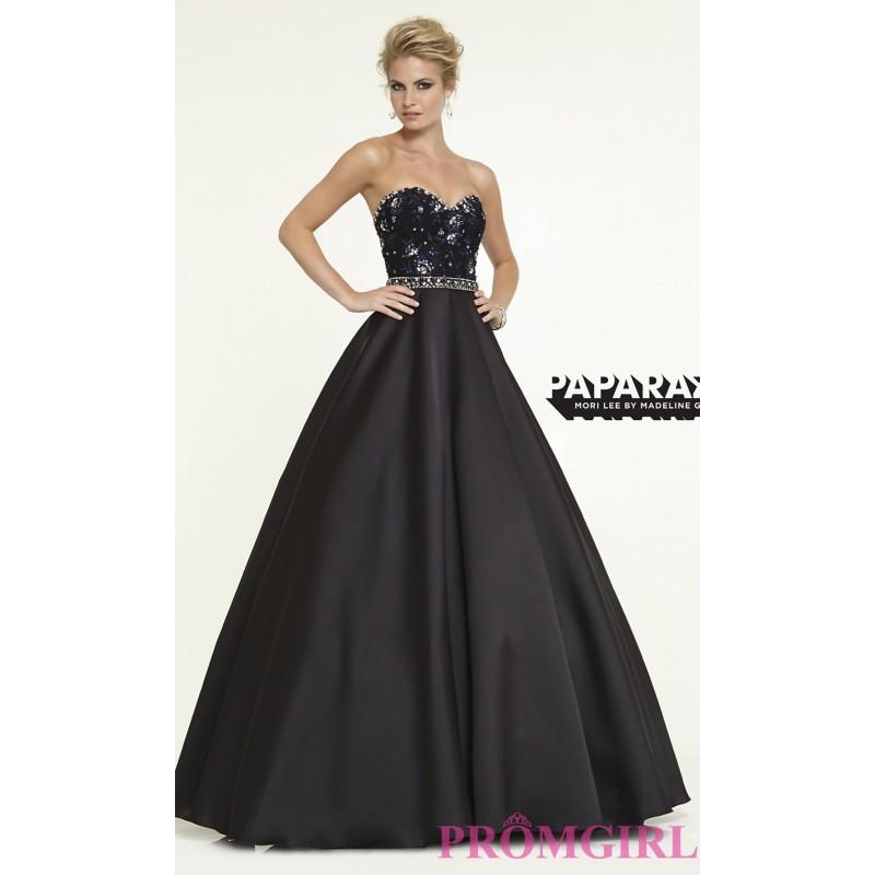Mariage - Long Strapless Satin Mori Lee Ball Gown - Brand Prom Dresses