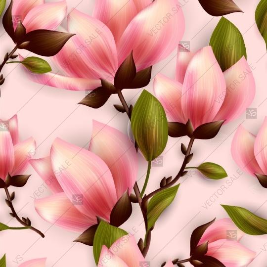 زفاف - Magnolia exotic floral seamless pattern tropical palm leaves